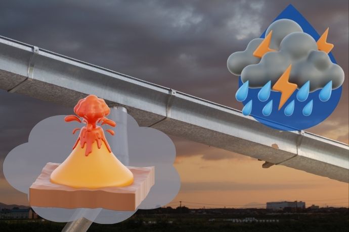 都城市の火山灰環境と雨樋にかかる負担